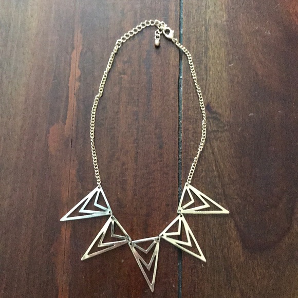 Gold geo-triangle statement necklace - Picture 1 of 2